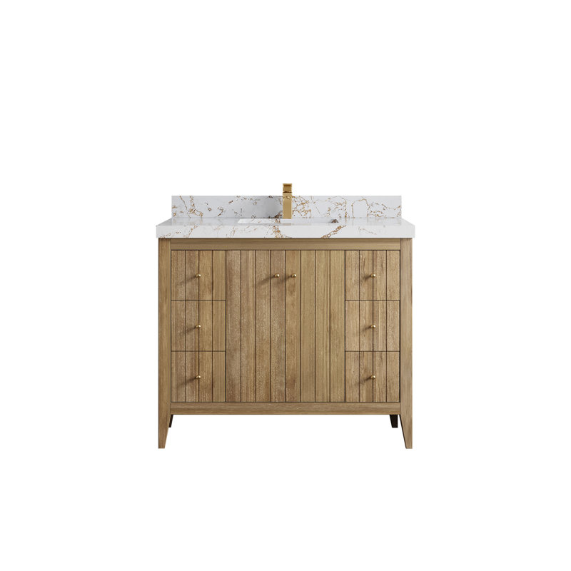 Teck d'Atlanta 42 po X P 22 po De meuble-lavabo simple D Quartz, Empira