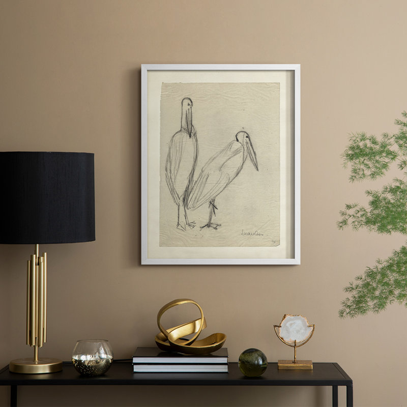 Reproduction encadrée rétro C III - bois massif, H 11 po x l 9 po, Blanc