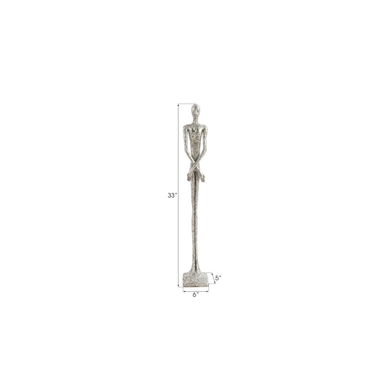 Lloyd Skinny Male Statue, Gray, 33" H x 6" W x 5" D