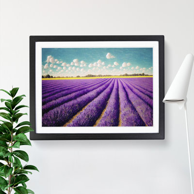Dashing Lavender Flower Field - Framed Print