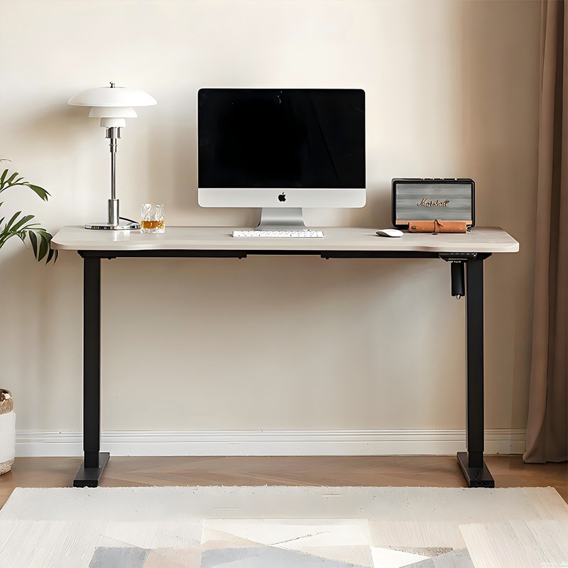 Bureau élévateur électrique en bois massif 55,12 po, H 28,15 po x l 55,12 po x P 27,56 po