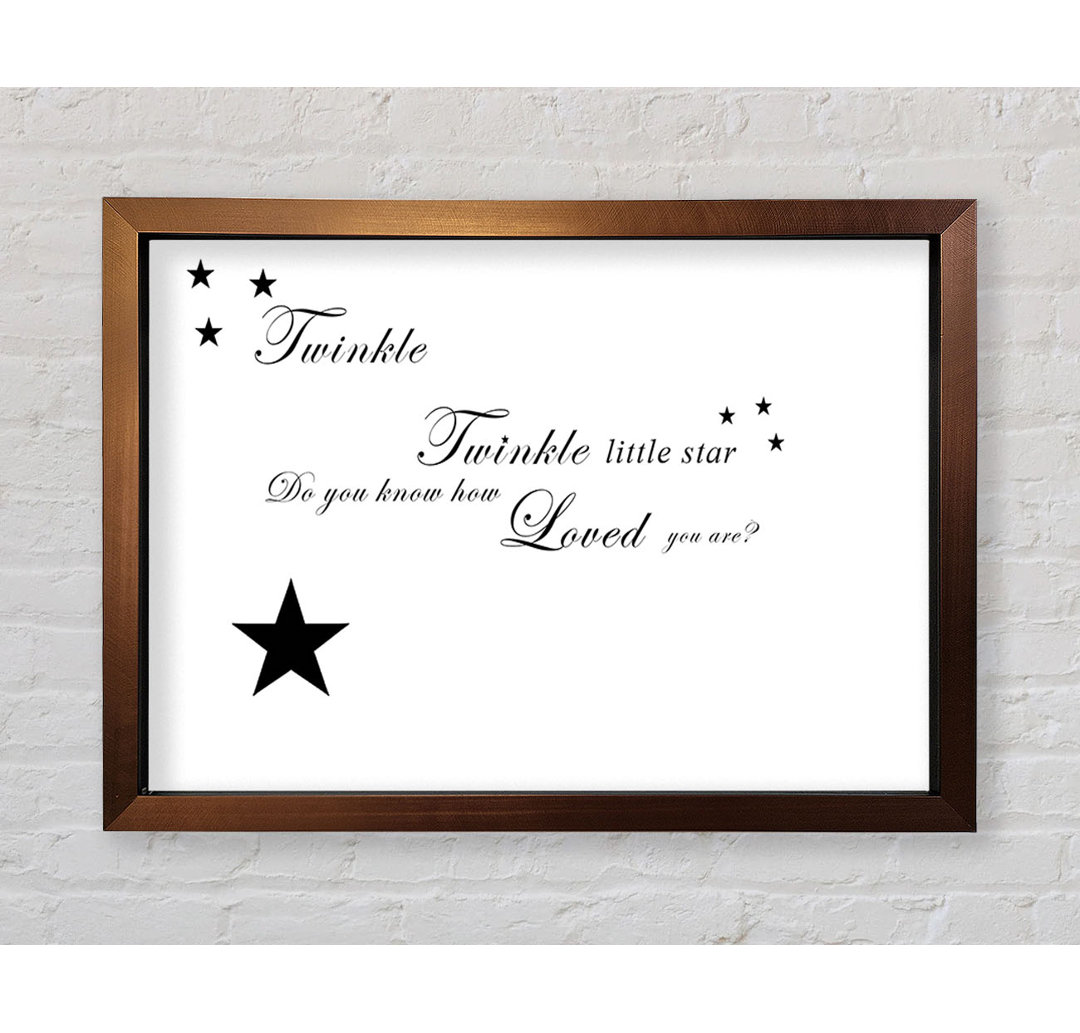 Kinderzimmer Zitat Twinkle Twinkle Little Star 1 Gerahmter Druck