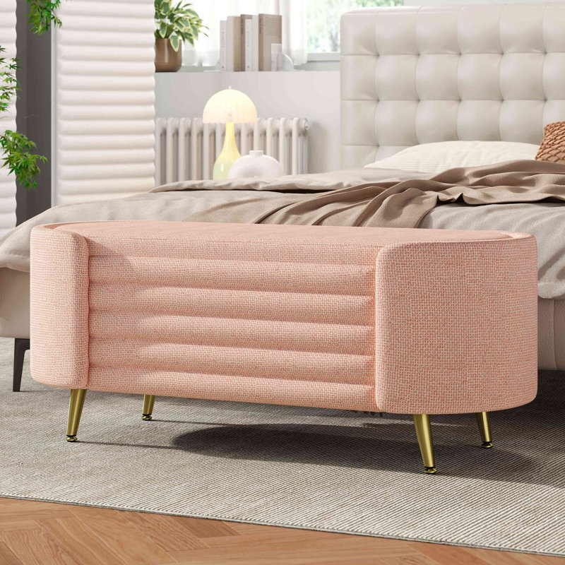 Repose-pieds moderne avec rangement et repose-pieds, Pink