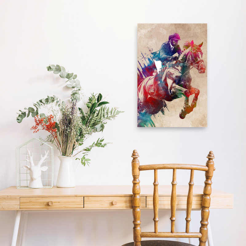 «Sport Horserider Art», reproduction d'art murale cheval contemporain, 24" H x 16" W
