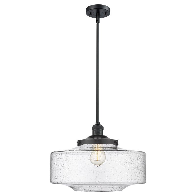 Mini-luminaire suspendu à tige lumineuse 12 po Franklin Restoration - Lainee - ampoule non incluse - finition bronze frotté