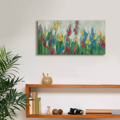  'Flowers By The Cottage C' by Silvia Vassileva Canvas Wall Art, 24" x 12"