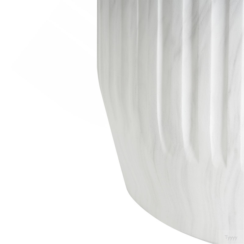 Outdoor Cicci Carved Side Table,White, White