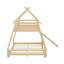 Lit superposé simple au-dessus de grand lit avec filets d'escalade et rampe d'escalade-2038154141