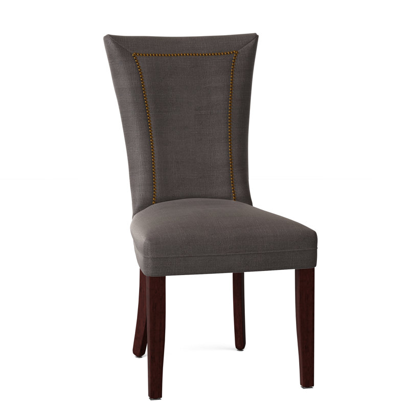 Chaise d’appoint rembourrée, Laiton, Rôti français, Gris