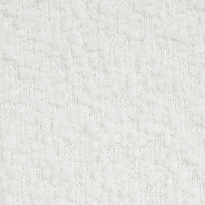 White Bouclé Upholstered Platform Bed, King