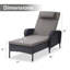 Chaise longue d'extérieur pour l'extérieur Mobilier de patio Fauteuil inclinable en osier en rotin noir-348831824-349120170