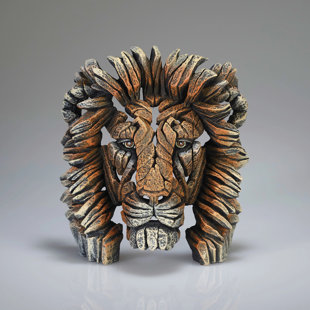EDGE Sculpture Enesco Miniature Lion Bust Figurine 5.31in H
