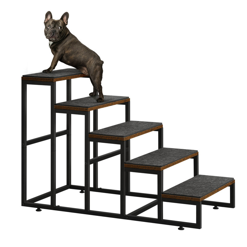 Escalier à 4 marches pour chien et chat, noir