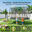 Trampoline à arc vert profond 12 pieds Acwarm Home 2026 - Cap 1500Lbs, Astm, avec ensemble de basketball, filet, échelle et coussin-127663338