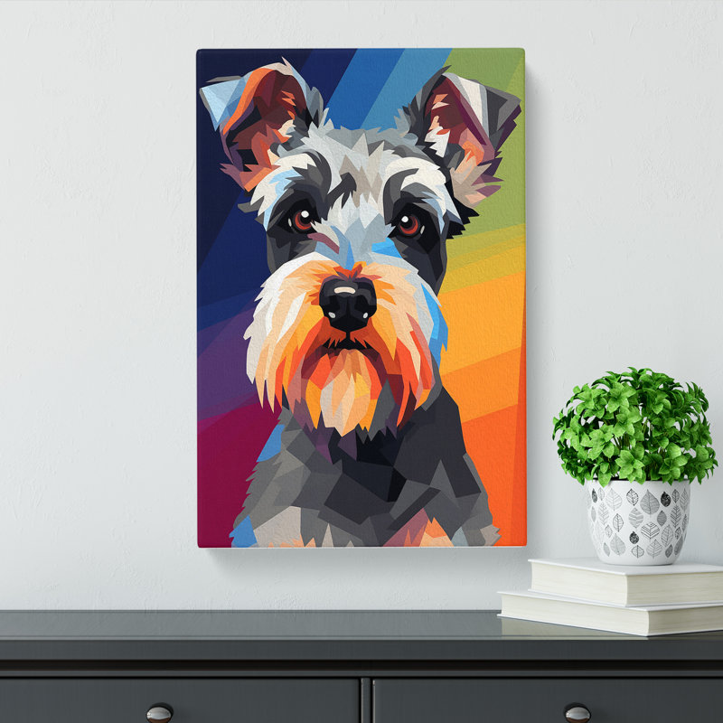Schnauzer Minimalism - Wrapped Canvas, 50cm H x 35cm W x 3cm D