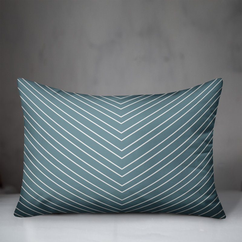  Chevron Lumbar Pillow, Green