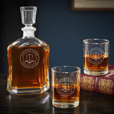 Ensemble de verres à whisky gravés 3 pièces Christchurch