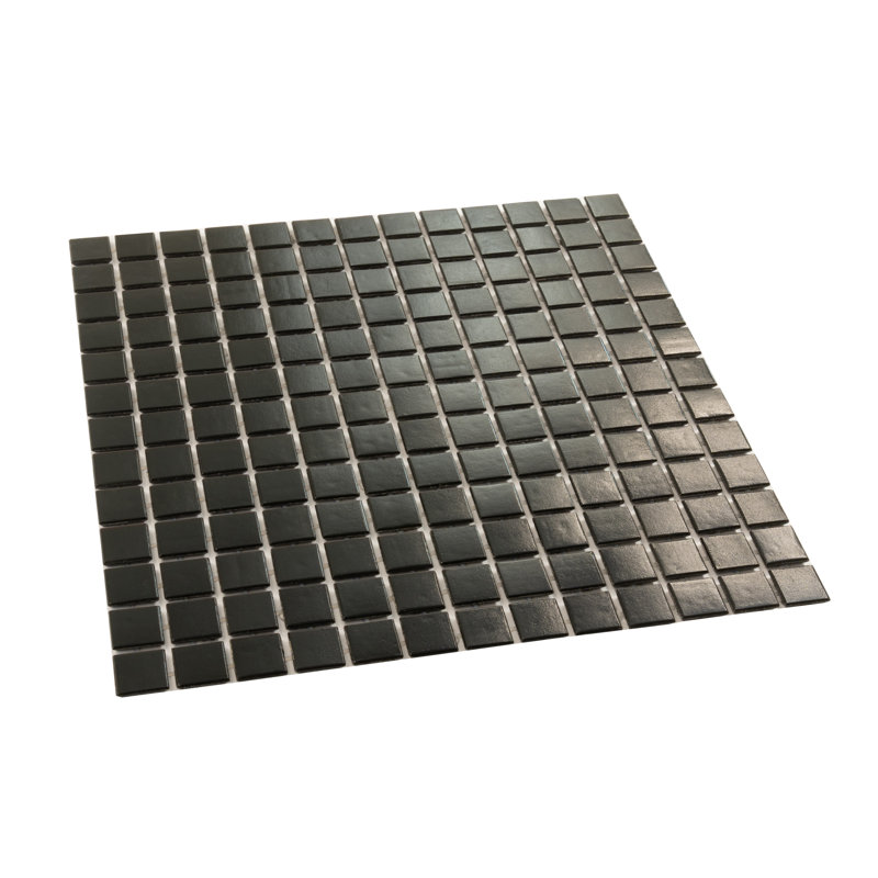 Dune 0.8" x 0.8" Glass Grid Mosaic Wall & Floor Tile, Black