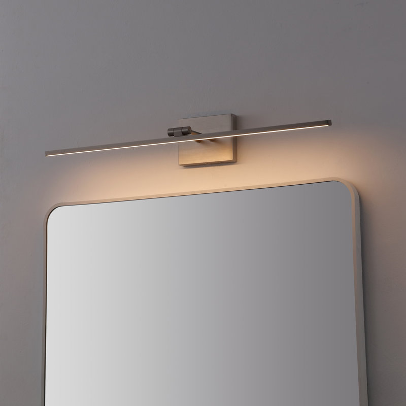 Santino 28" Modern Minimalist Swivel Integrated Dimmable LED Rechargeable Picture Light with Touch Sensor, Nickel