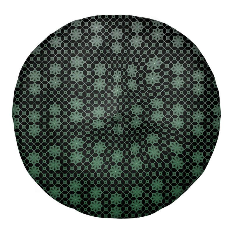 Coussin de sol Katelyn Elizabeth, 30 po x 30 po, Noir / Vert