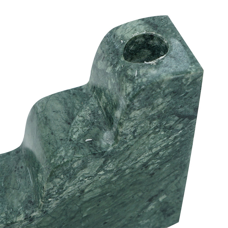 Marble Bookends with Candle Holder - Set of 2 - Teal