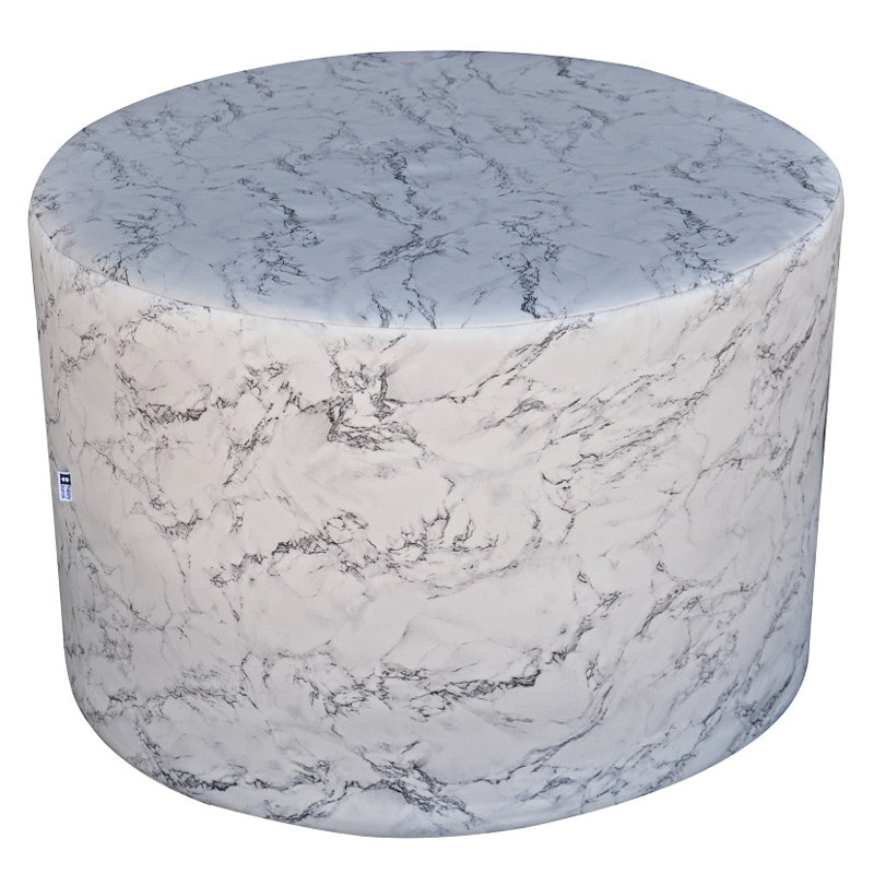Dandys 60cm Wide Round Marble Pouffe Ottoman