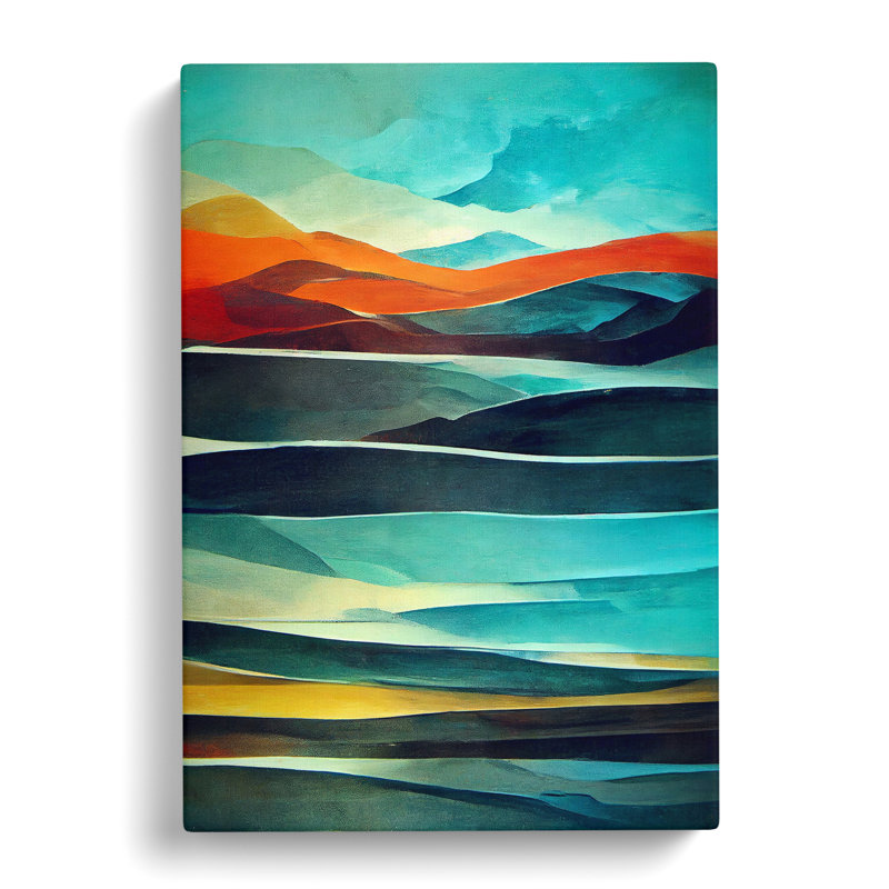 Mountain Landscape In Abstract No.4 - Wrapped Canvas, 50cm H x 35cm W x 3cm D