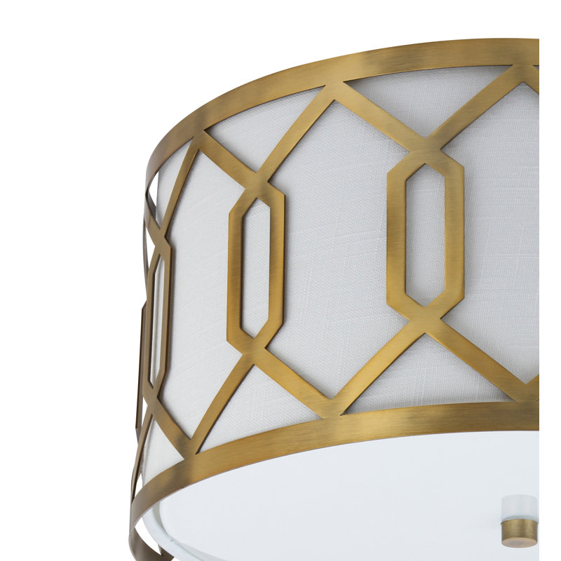 Tarpley Metal LED Flush Mount, Brass Gold, 8.5" H x 12.5" W x 12.5" D