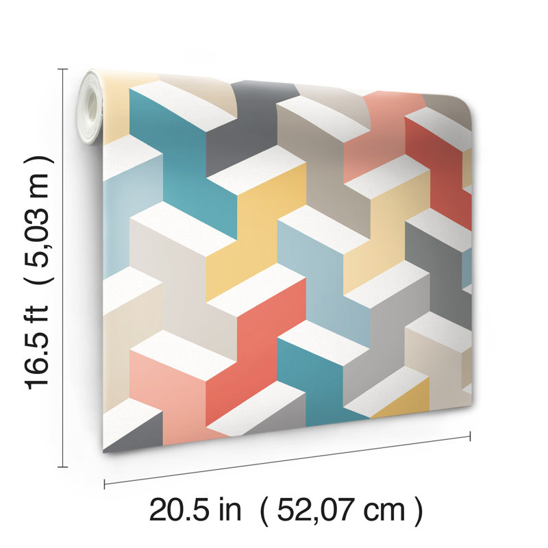 Rouleau de papier peint adhésif 3D Steps L 18,86 po x l 18 po