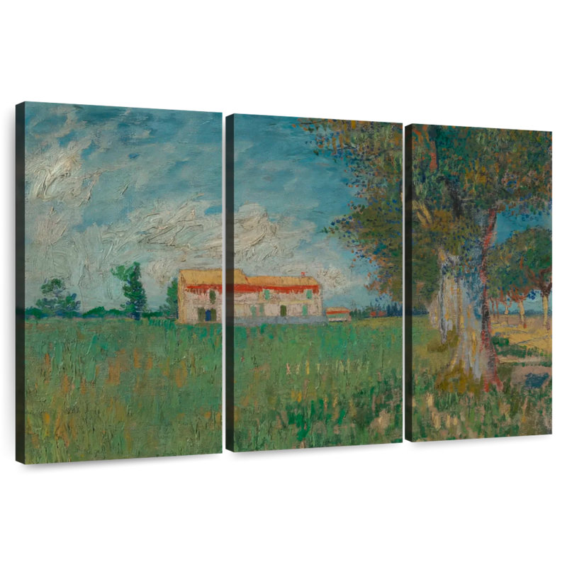 Alvord Farmhouse In A Wheatfield, 28" H x 45" W