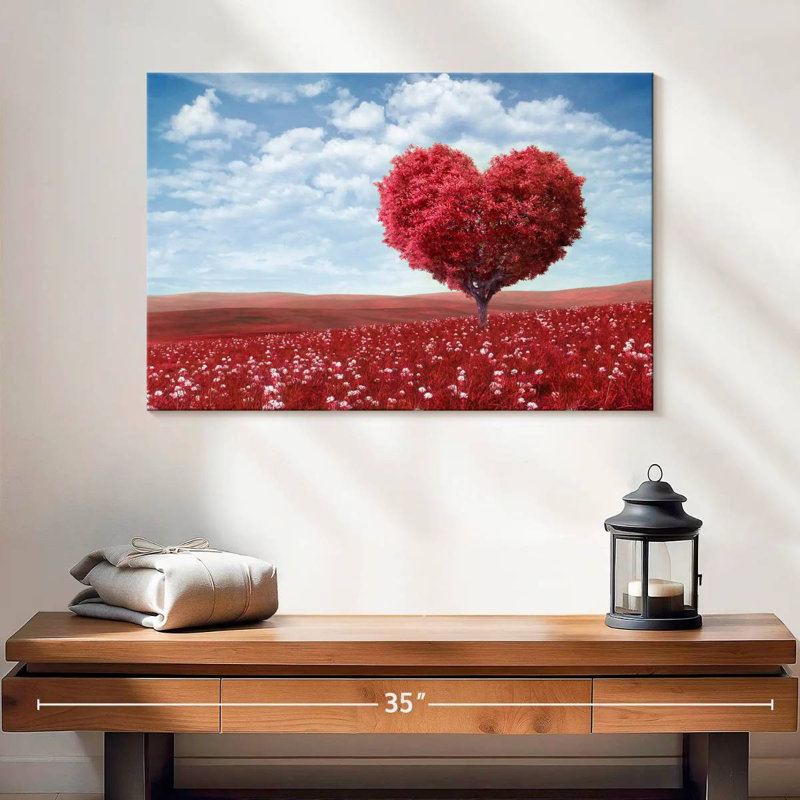 Harnek Red Tree Heart, 16" H x 24" W