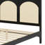 Grand lit plateforme en bois avec tête et pied de lit en rotin-471453929-471453935