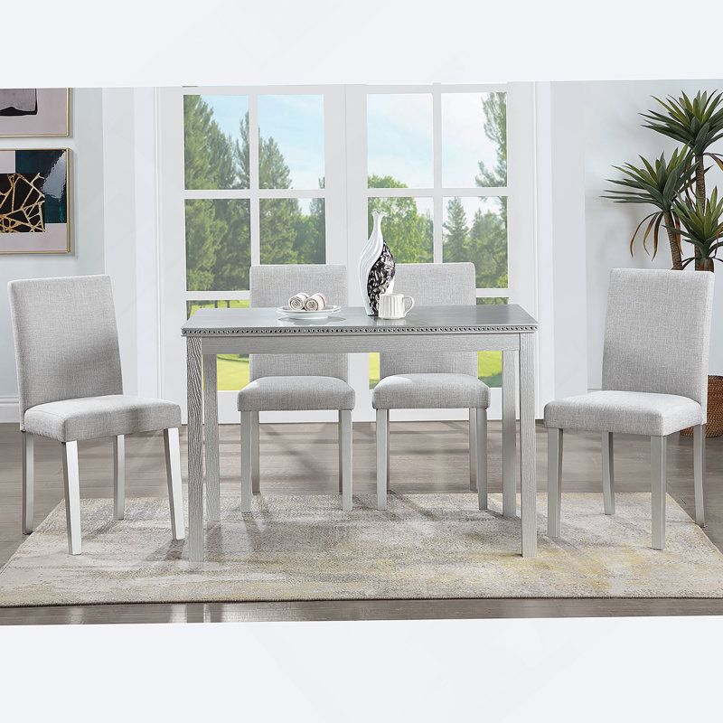 Ensemble de table de salle à manger en bois 5 pièces, ensemble de table de cuisine avec table, table de salle à manger en bois