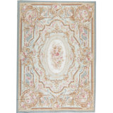 Hand-Knotted High-Quality Green and Beige Area Rug
