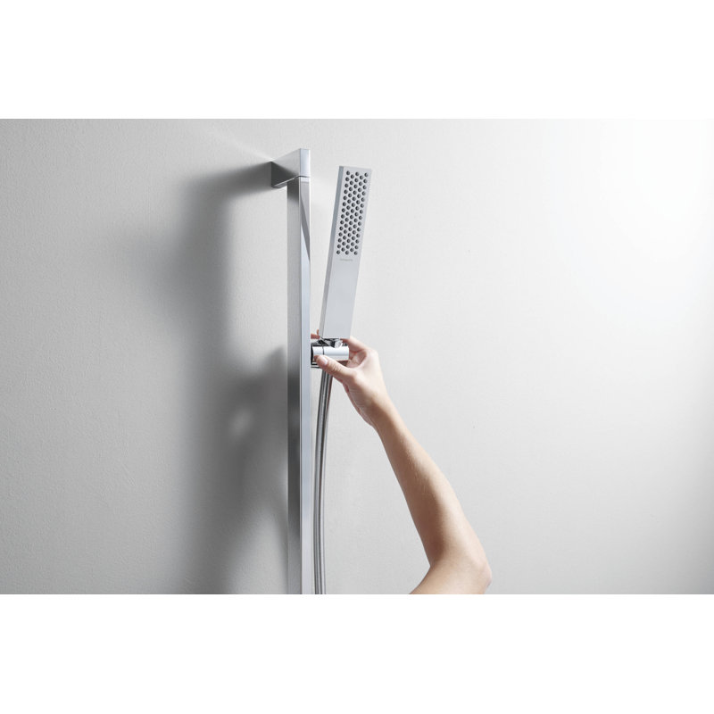 hansgrohe Pulsify E Wallbar Set 100 3-Jet 24", 1.75 GPM, Brushed Nickel, 2.5 GPM