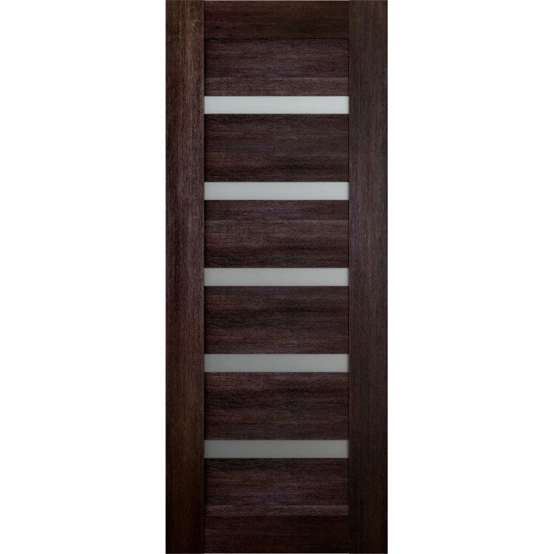 Dalle de porte intérieure en bois manufacturé et en verre givré Avon 07-04, H 79,375 po x l 29,75 po, Chêne Veralinga