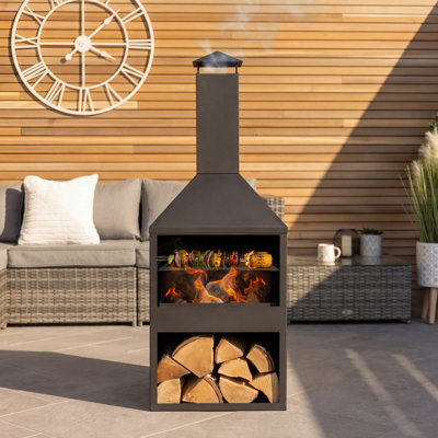 Square Steel Smokeless Chimnea