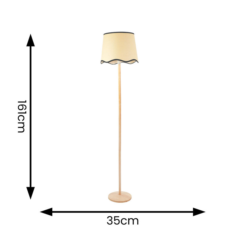 Rozana 161cm Traditional Floor Lamp, Yes, Natural/Black