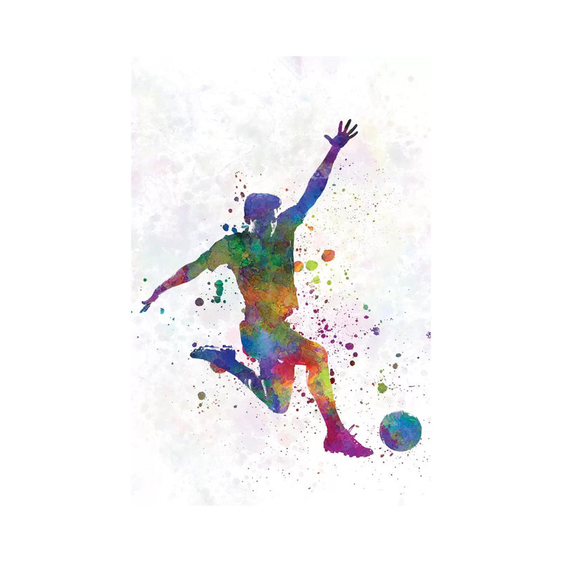 Man Soccer Football Player V 1 Piece Wrapped Canvas Painting, 101.6 cm H x 66.04 cm W x 3.175 cm D