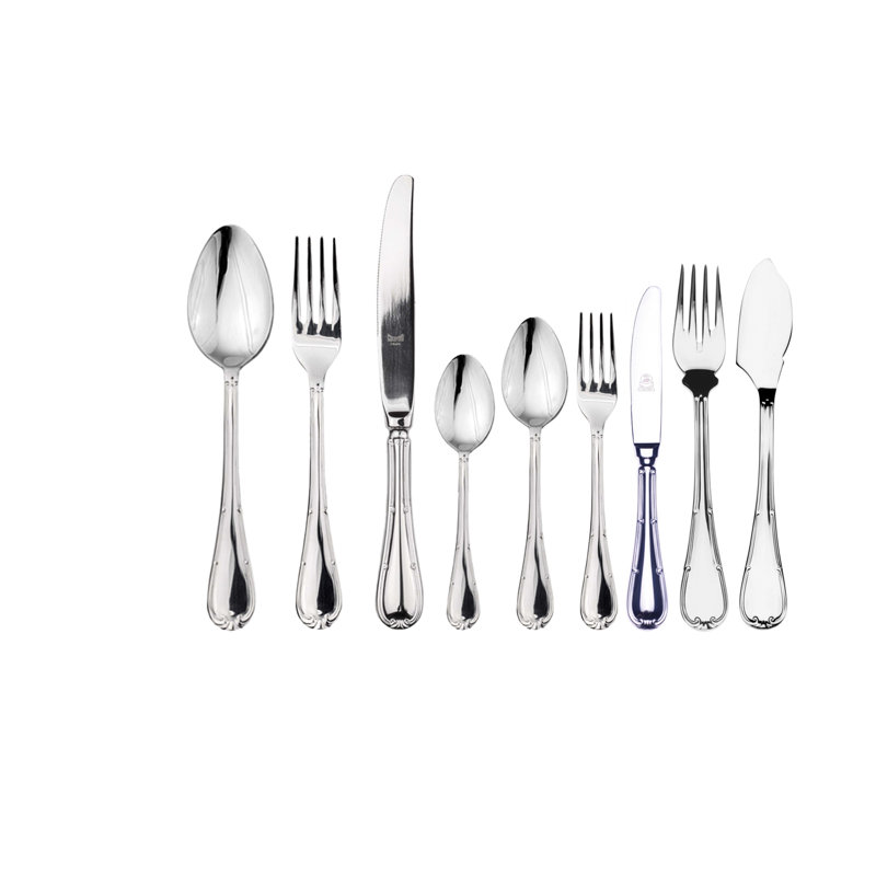 Ensemble de couverts Raffaello avec couteaux H / H - 54 pièces - Acier inoxydable