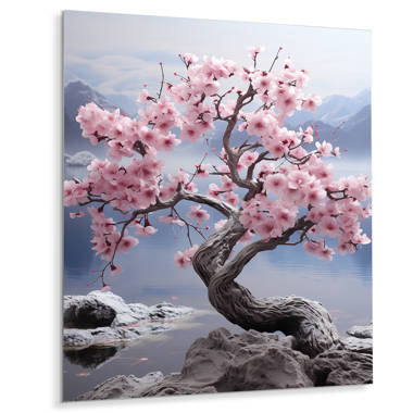 World Menagerie 'Cherry Blossom Tree' Framed Acrylic Painting Print on Paper