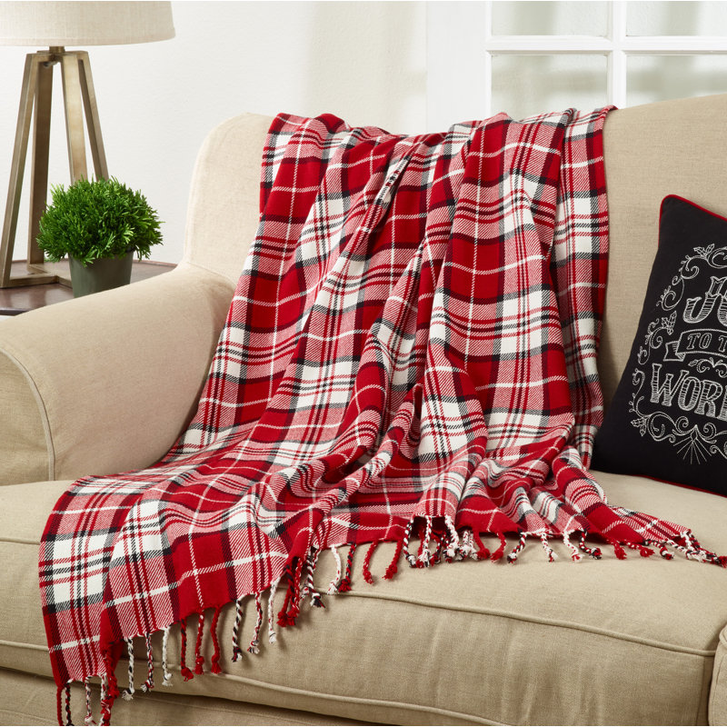 Sevan Collection Hand Woven Throw Blanket, Red