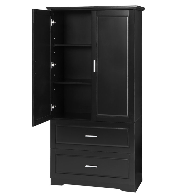 Grande armoire de rangement pour salle de bain, Noir