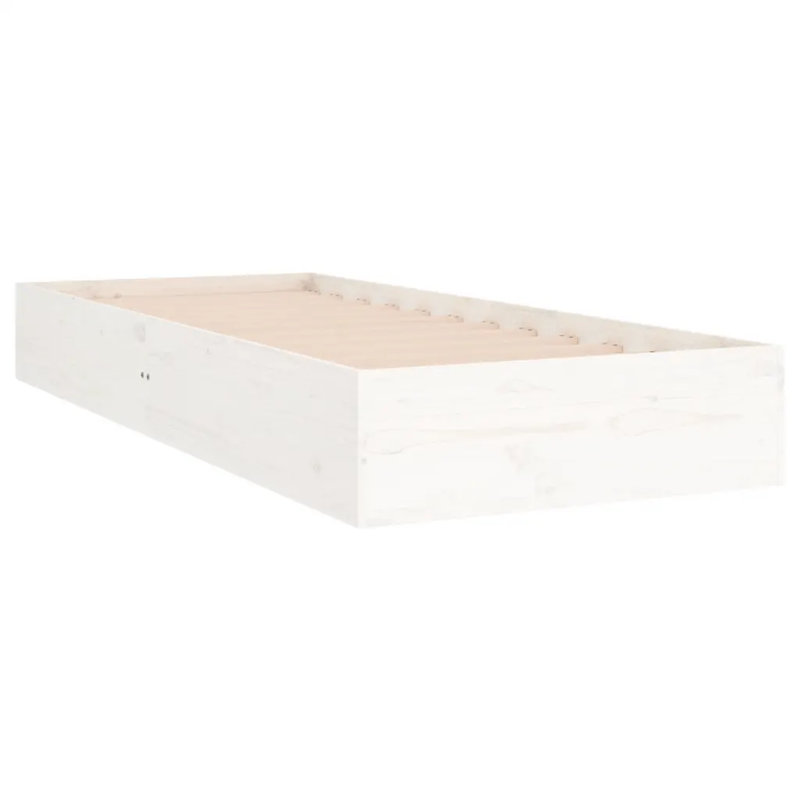 Bed Frame Solid Wood, Small Single (2'6), white