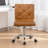 Brown Armless Ergonomic Adjustable Swivel Office Chair with Wheels – Modern Rolling Computer Desk Chair, Comfortable Task Chair for Home Office, Study, or Vanity-59812340