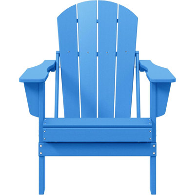 Outdoor Adirondack Chair, Plastic Fire Pit Chair, Weather Resistant Folding Patio Lawn Chair For Outside Deck Garden Backyard Balcony