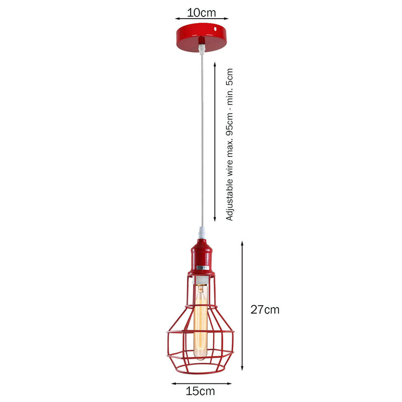 Billups 1 - Light Red Teardrop Pendant