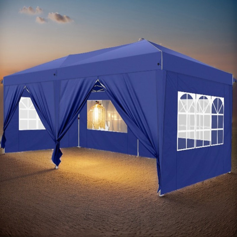 Auvent 10 x 20 avec parois latérales, Bleu très foncé