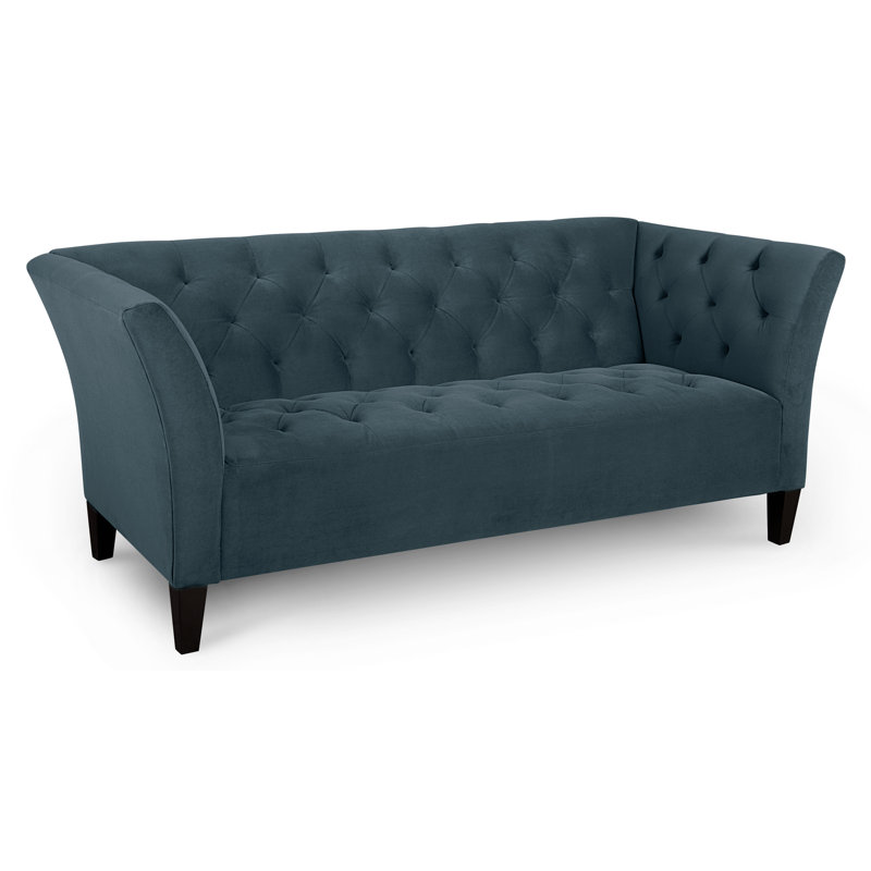 Carruth Upholstered 76'' Sofa, Bella Lagoon Performance Velvet