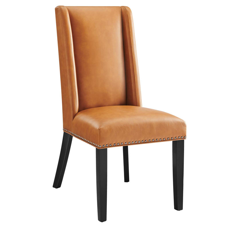 Modway Baron Vegan Leather Dining Chair, Tan
